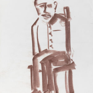 Seated Man - charcoal drawing by Douglas Gilmour